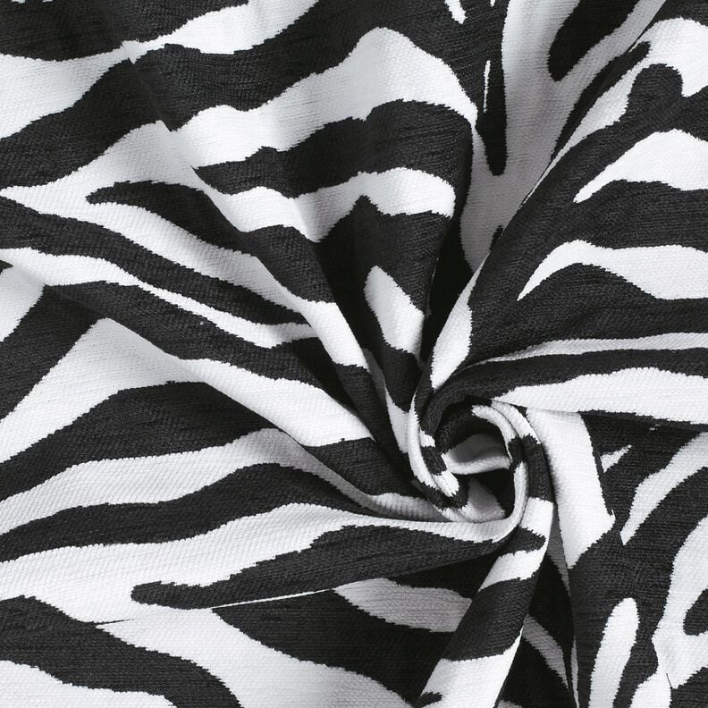 Čalounická látka Žakár Zebra – bílá/černá,  image number 3