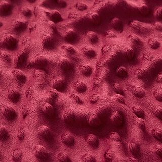 Hebký fleece vyražené puntíky – bordó, 
