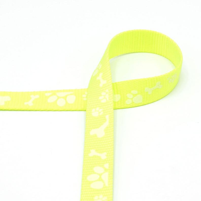 Reflexní tkaná páska Vodítko pro psa [20 mm]  – žlutá neonová,  image number 2