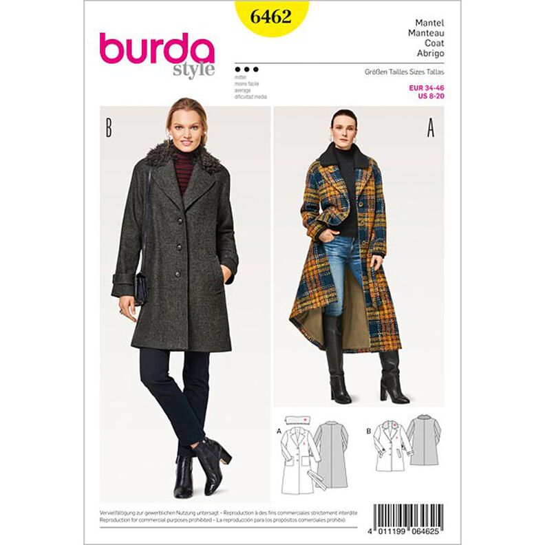 Kabát | krátký kabátek, Burda 6462 | 34 - 46,  image number 1