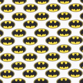 Bavlněný popelín Logo Batman Licenční látky | DC Comics – bílá, 