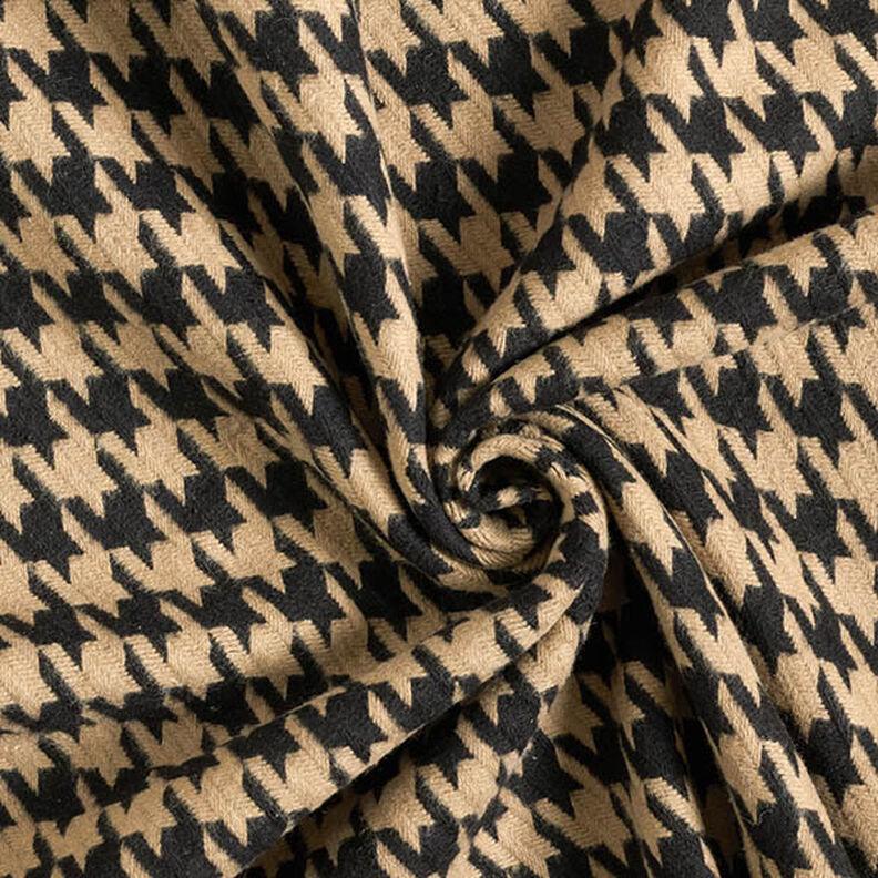 Kabátová látka bavlněná směs houndstooth – černá/sasanková,  image number 3