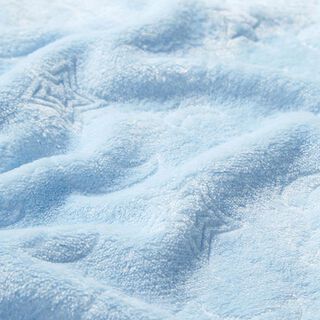 Hebký fleece Měsíc a hvězdy – baby modra, 