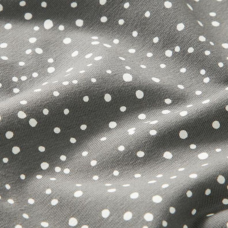 Bavlněný žerzej Nepravidelné puntíky – šedá,  image number 2