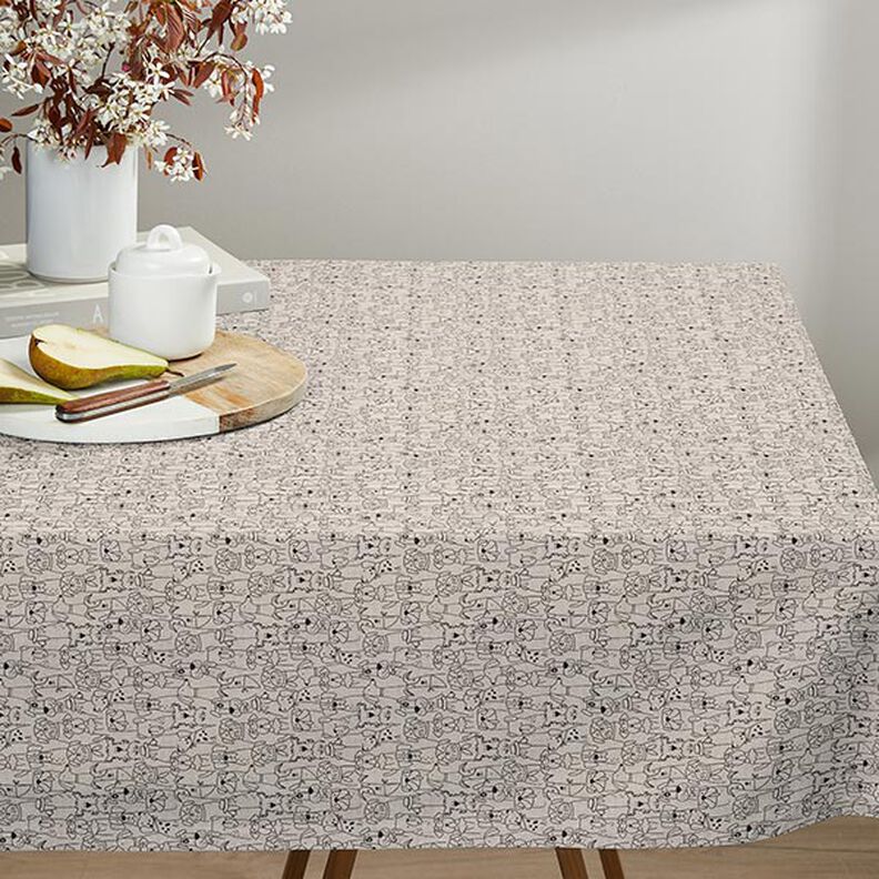 Dekorační látka Polopanama Kreslení psi – černá/přírodni,  image number 8