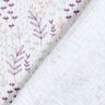Mušelín / dvojitá mačkaná tkanina Listové úponky – bílá/barva lilku,  thumbnail number 5
