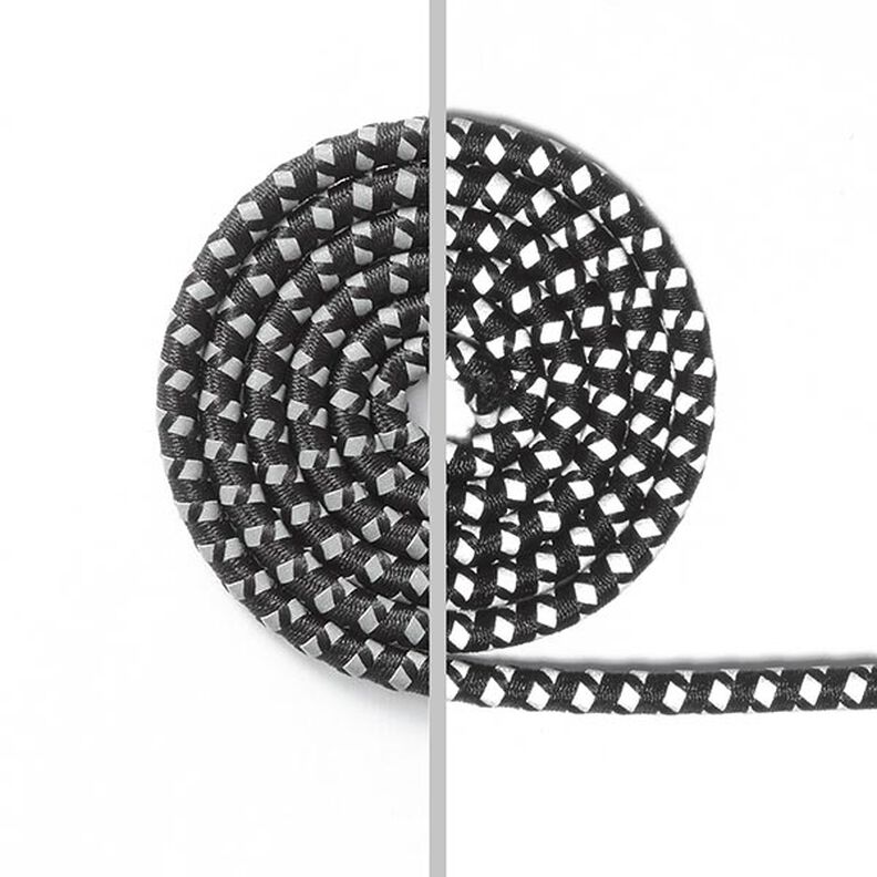 Reflexní šňůrka – černá/stříbrná,  image number 1