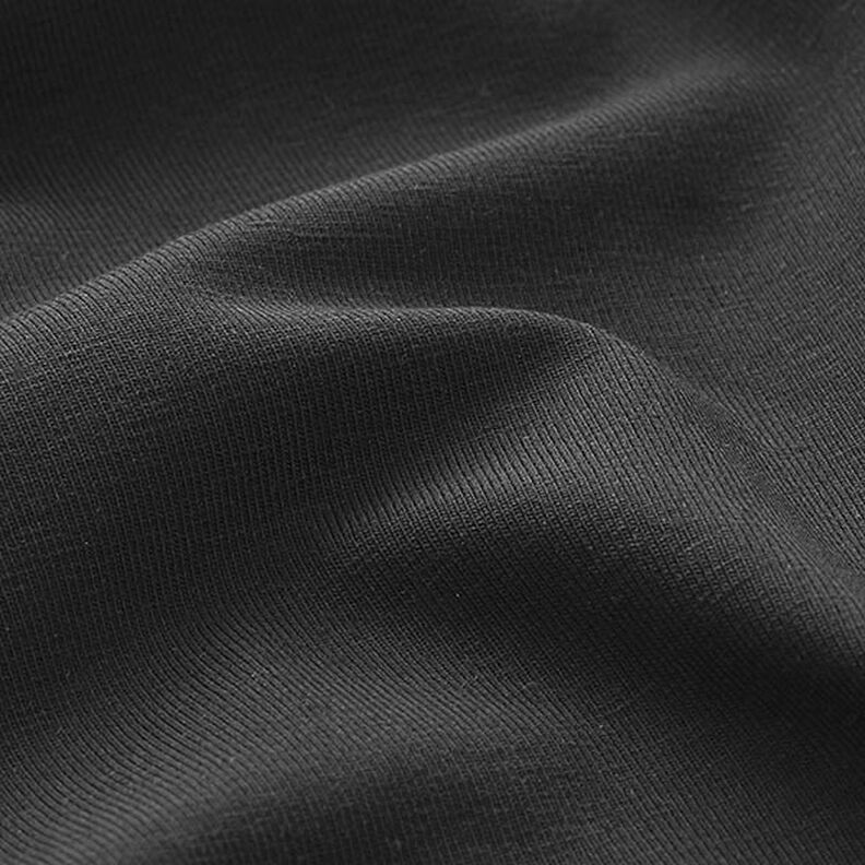 Bavlněný žerzej Medium jednobarevný – černá, image number 4