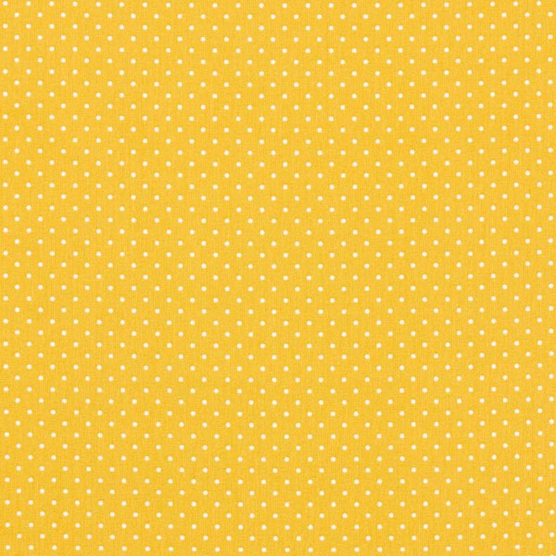Bavlněný popelín Malé puntíky – hořčicove žlutá/bílá,  image number 1