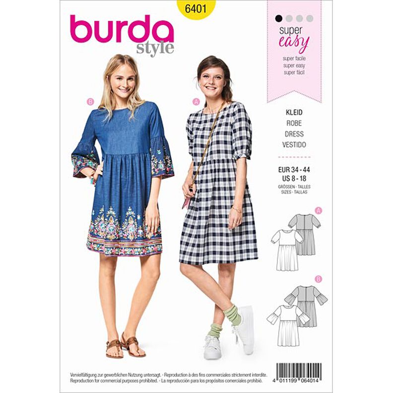 Šaty, Burda 6401 | 34 - 44,  image number 1