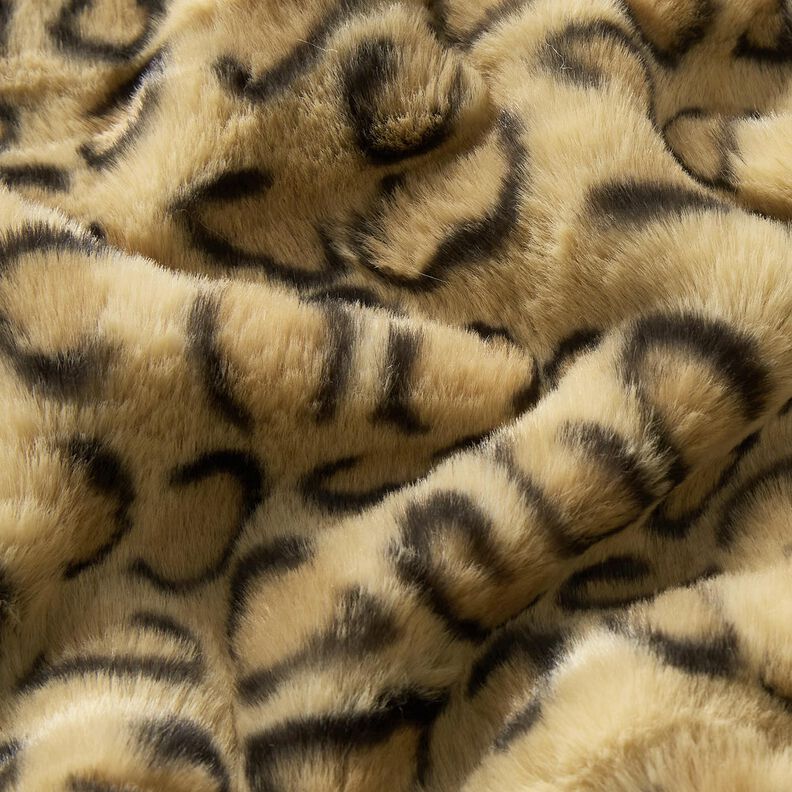 Super měkká umělá kožešina s leopardím potiskem – starozlatá/černá, image number 5