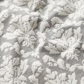 Žakárový žerzej ornamenty – světle šedá/bílá, 