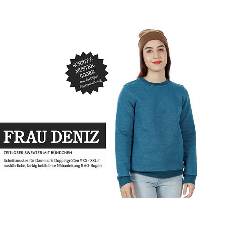 FRAU DENIZ nadčasový svetr s manžetami | Studio Schnittreif | XS-XXL,  image number 1