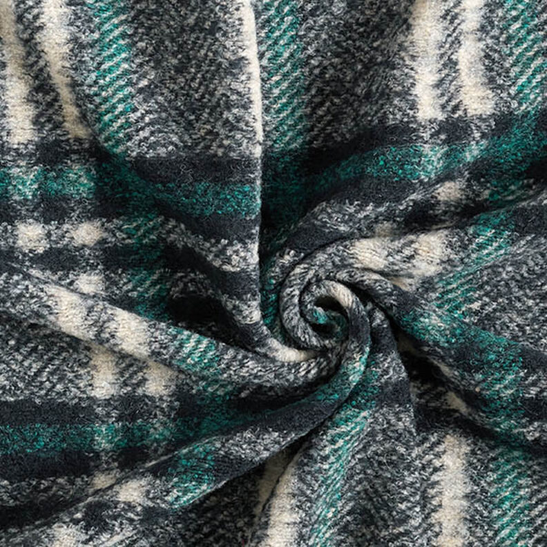 Kabátová pletenina směs vlny velká kostka – noční modrá,  image number 3