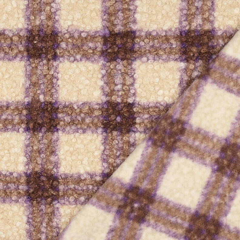Pletené buklé Károvaná – zelená/vlněná bílá, image number 4