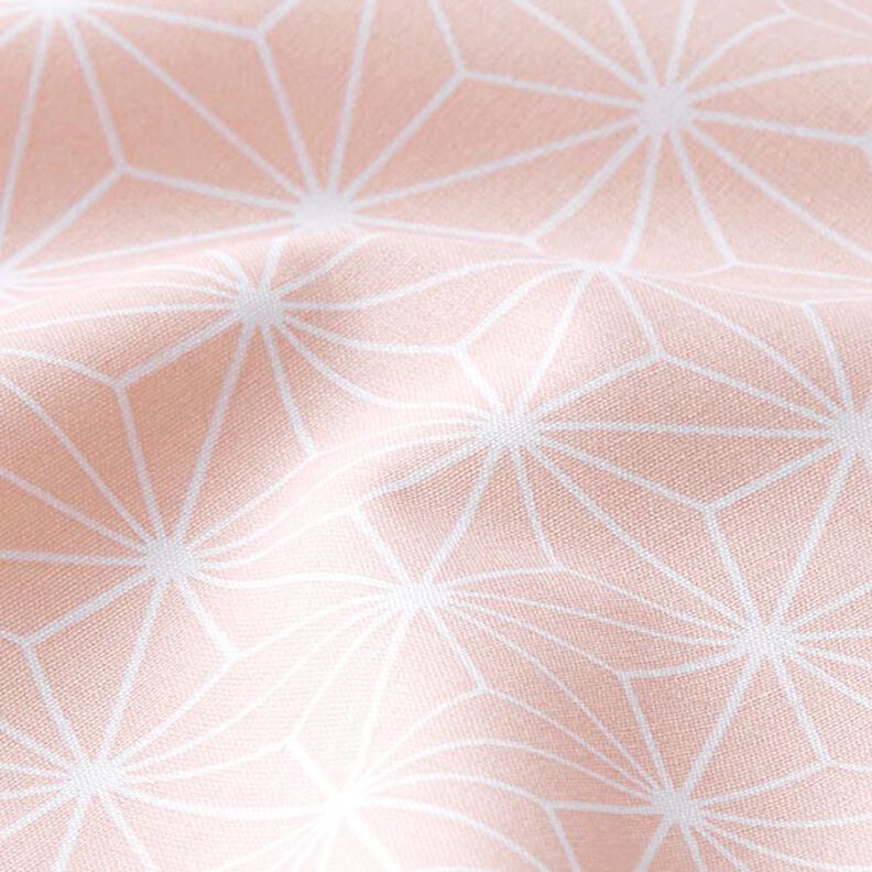 Bavlněná látka Kreton japonské hvězdy Asanoha – růžová,  image number 2