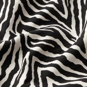 Dekorační látka Žakár Zebra – slonová kost/černá, 
