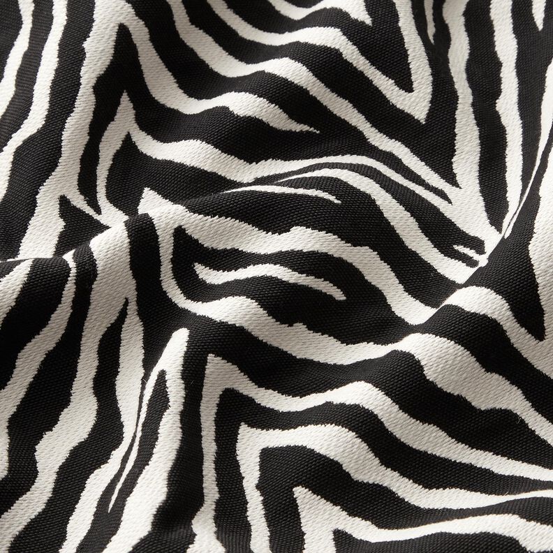 Dekorační látka Žakár Zebra – slonová kost/černá,  image number 2