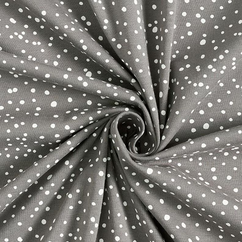 Bavlněný žerzej Nepravidelné puntíky – šedá,  image number 3
