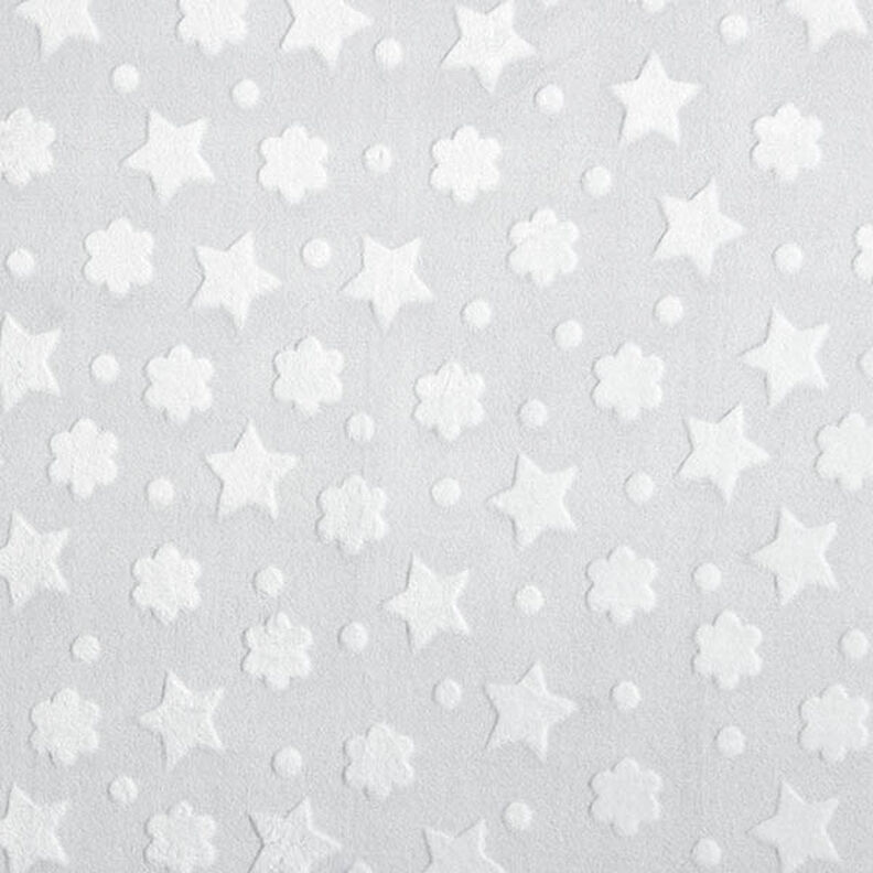 Hebký fleece Hvězdy a květiny – světle šedá,  image number 1