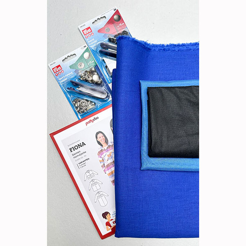 Lněná látka Ramie mix medium – královská modr,  image number 15