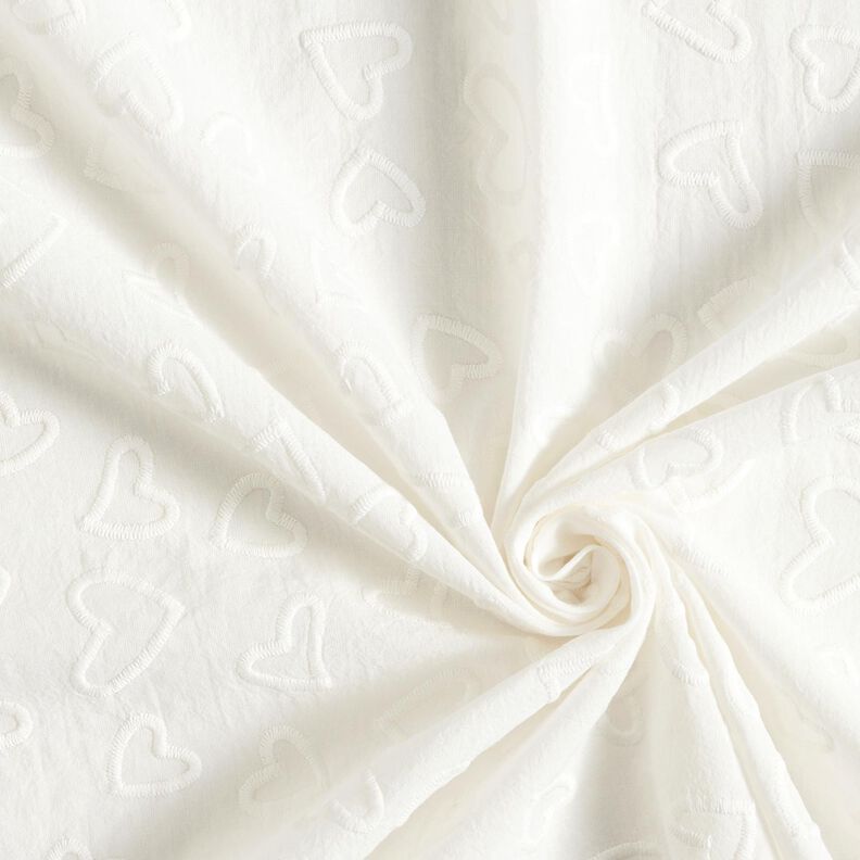Batist vyšívaná srdce | Poppy Fabrics – slonová kost,  image number 3