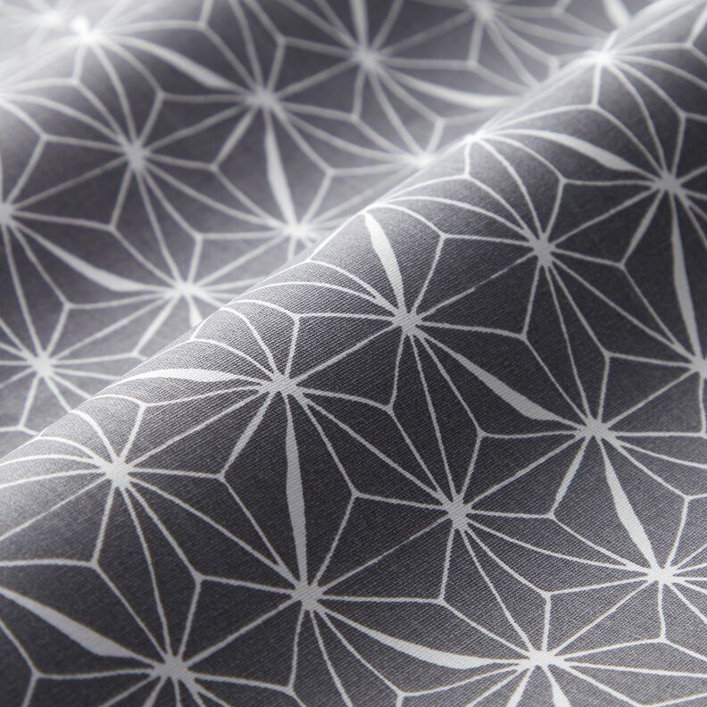 Povrstvená bavlna Grafické hvězdy – šedá/bílá,  image number 3