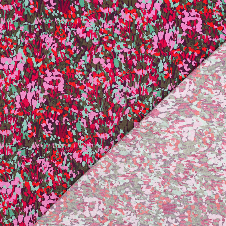 LENZING™ ECOVERO™ viskózová tkanina Colorful Garden Digitaldruck | Nerida Hansen – švestková/chili,  image number 4