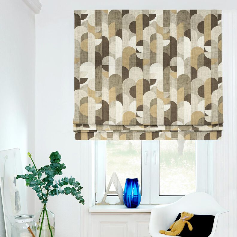 Zatemňovací látka Abstraktní klenby – khaki/taupe (šedohnědá),  image number 6