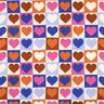 Bavlněný popelín Kostky-srdce | Poppy Fabrics – slonová kost/královská modr,  thumbnail number 1
