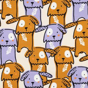 Bavlněný žerzej Psi s visícími ušima | Poppy Fabrics – vlněná bílá, 