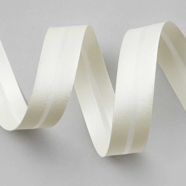 Šikmý proužek Satén [20 mm] – vlněná bílá,  image number 2