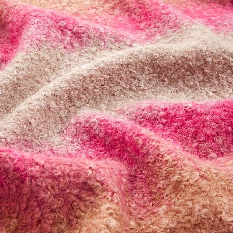 Látka na kabáty Pletené buklé barevný přechod – cashew (béžová)/pink,  image number 2