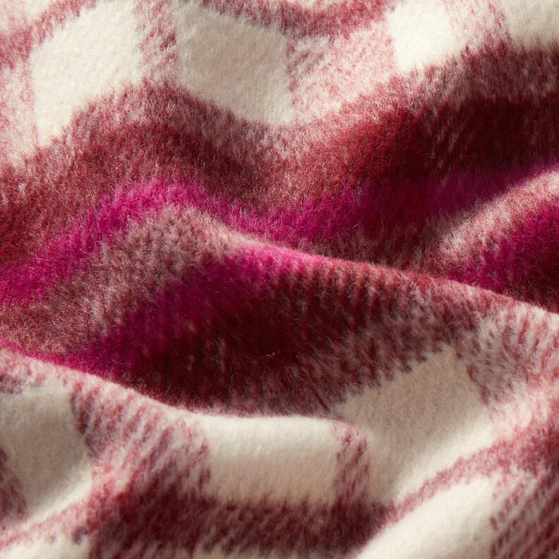 Látka na kabáty Vlněná směs Počesaný povrch – bordó/purpurová,  image number 3