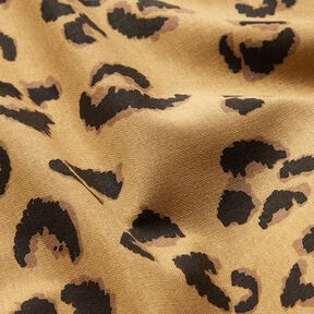 Dekorační látka Polopanama Leopardí vzor – mocca/černá, 
