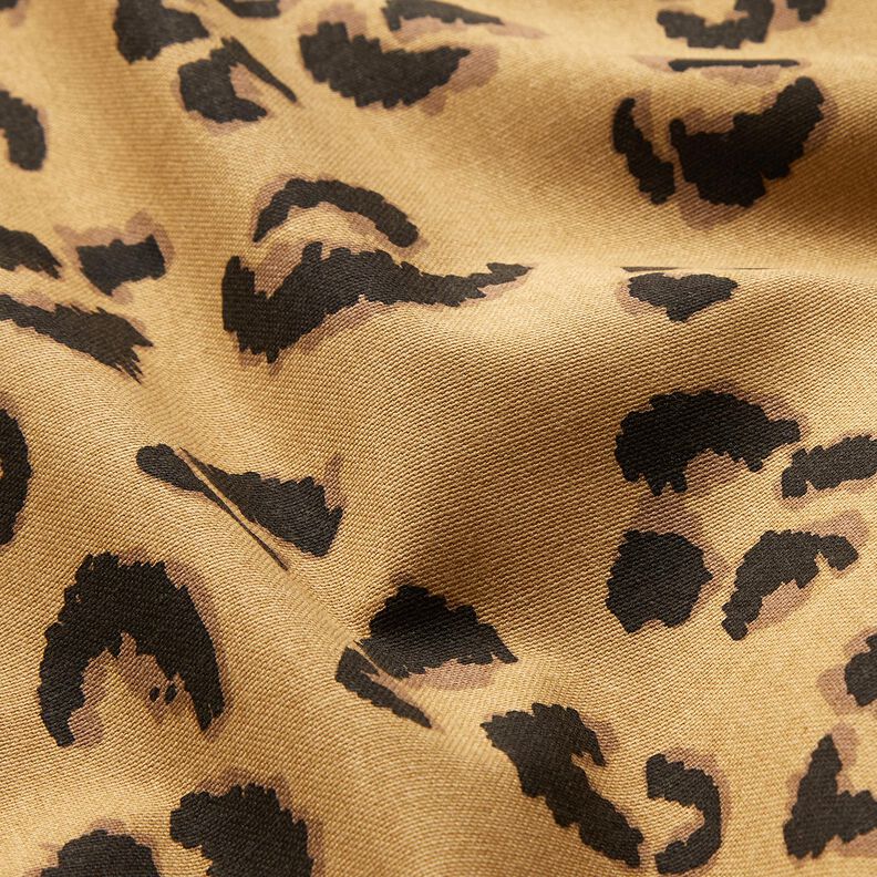 Dekorační látka Polopanama Leopardí vzor – mocca/černá,  image number 2