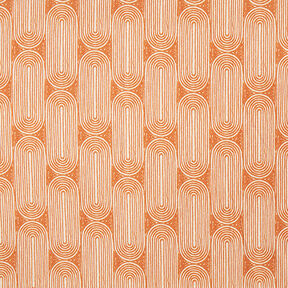 Dekorační látka Polopanama Oblouky – terracotta/přírodni, 