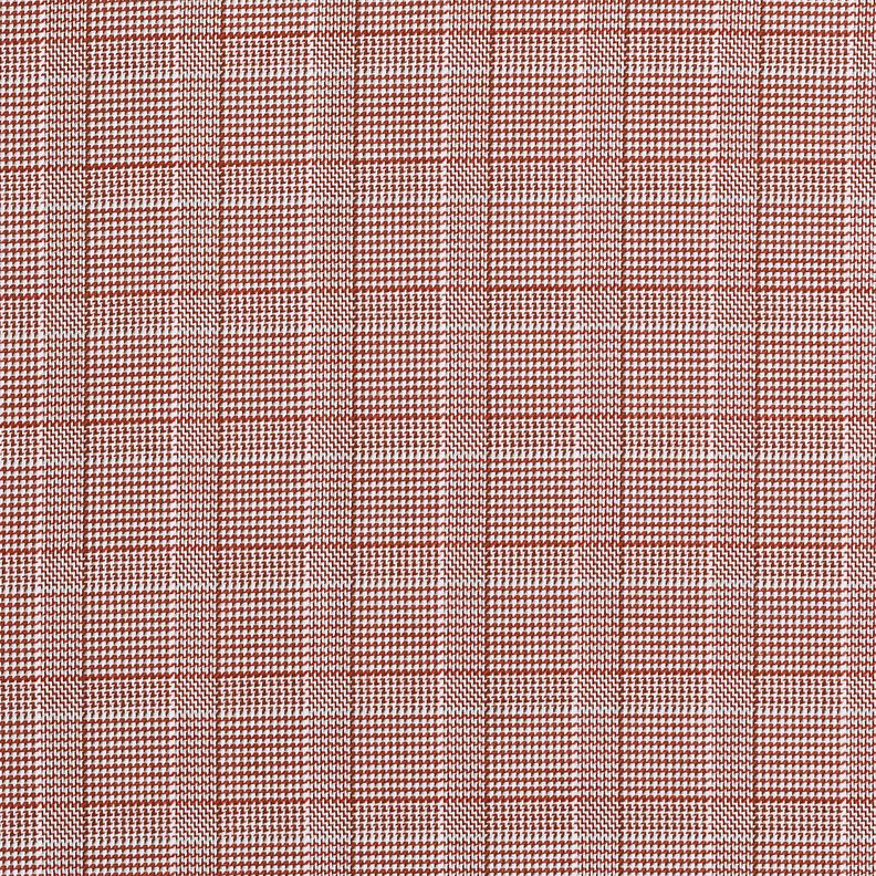 Bavlněná směs Glencheck – bílá/burgundská červená,  image number 1
