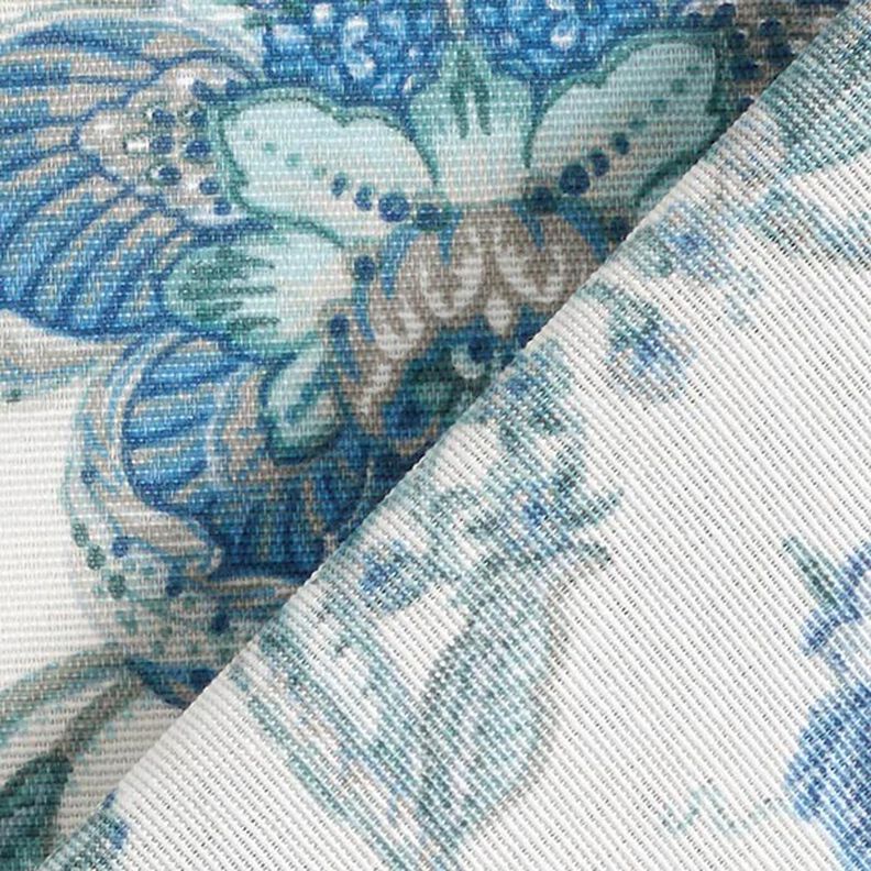 Dekorační látka Plátno Orientální květinové ornamenty 280 cm – bílá/modrá,  image number 4