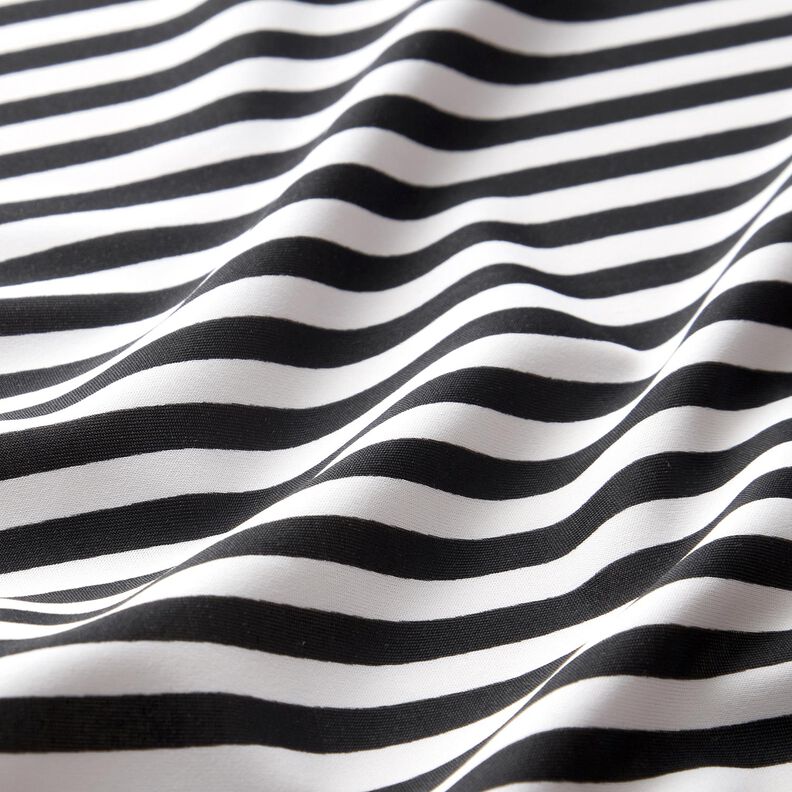 Látka na plavky úzké proužky – černá/bílá,  image number 2
