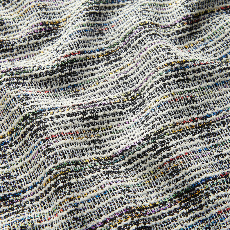 Žakárový žerzej třpytkami bouclé – černá,  image number 3