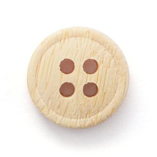 Knoflík čtyřdírkový Bambus  – béžová, 