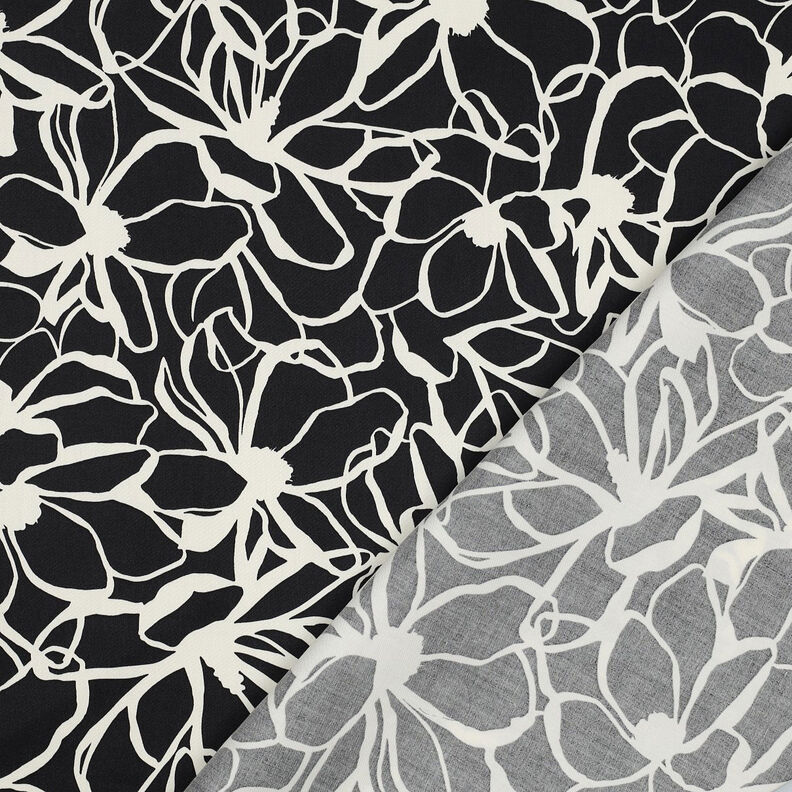 Bavlněný satén Magnolia | Nerida Hansen – černá/vlněná bílá,  image number 4