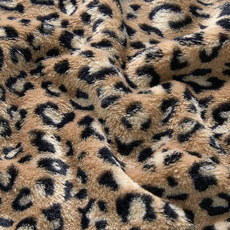 Hebký fleece Leopardí vzor – středně hnědá,  image number 2