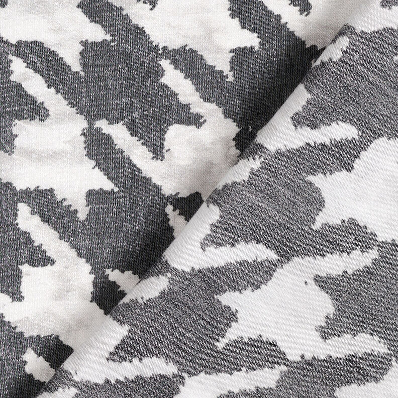 Směs viskózy s kovovým leskem a psím brkem – černá/bílá | Zbytek 70cm,  image number 5