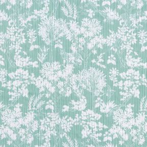 Mušelín / dvojitá mačkaná tkanina Květinový vzor – eukalyptová/bílá, 