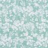 Mušelín / dvojitá mačkaná tkanina Květinový vzor – eukalyptová/bílá,  thumbnail number 1