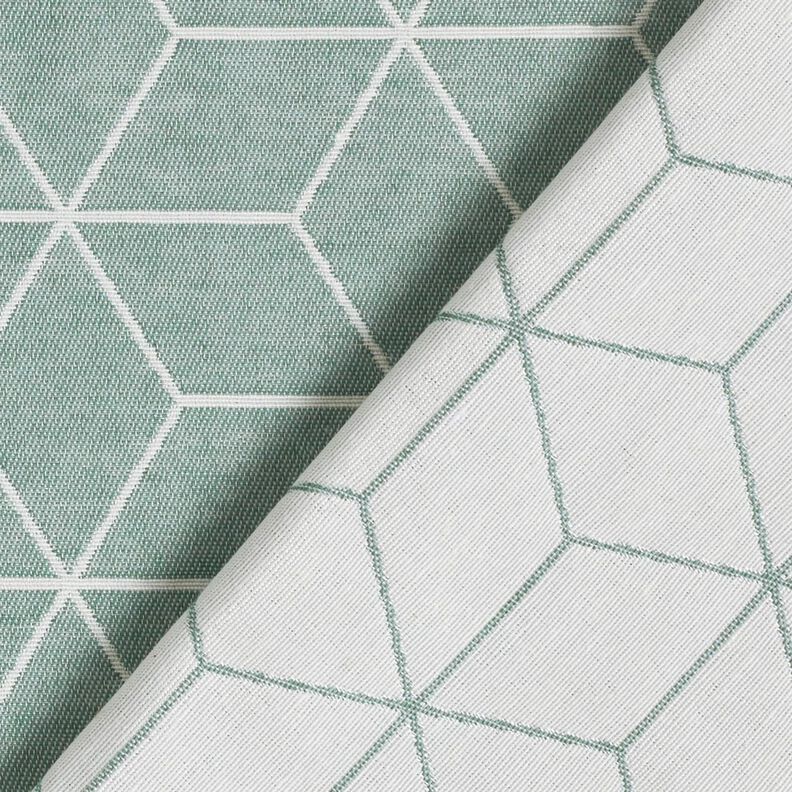 Dekorační látka Žakár Moderní kostky – rákosove zelená/slonová kost,  image number 4