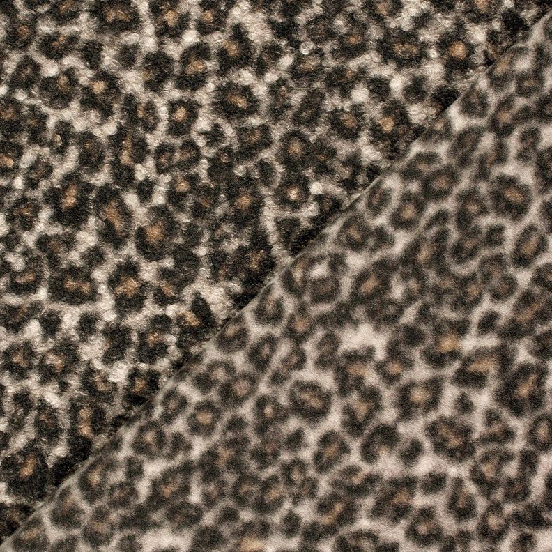 Pletený buklé leopardí vzor – černá/srnčí hnědá, image number 4