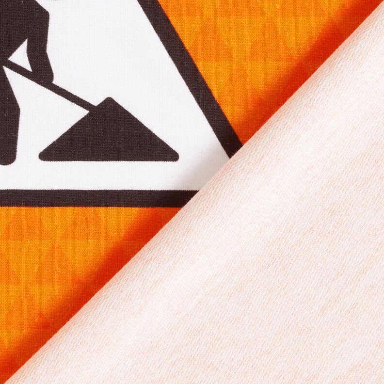 Francouzské froté Panel Staňte se jednou stavebním dělníkem | Stoff&Liebe – světle oranžová/stříbrně,  image number 4